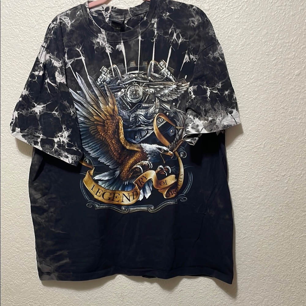 SurvivorS Men's Black Legendary Motorcycles Tee Shirt With Studs. Size XXL.